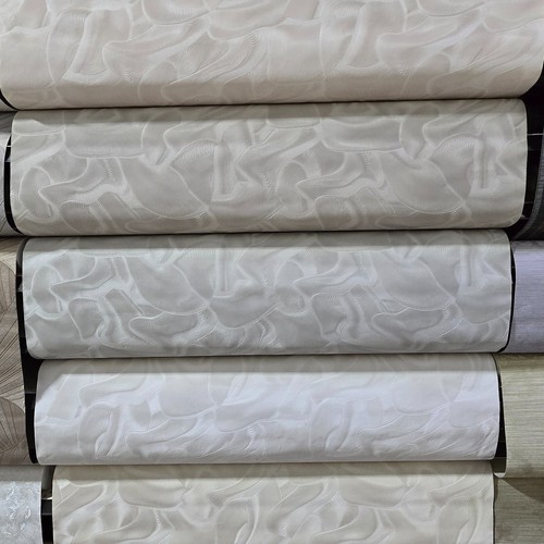 Champagne beige cream modern waves wallpaper textured faux wavy silk fabric 3D - Picture 14 of 15