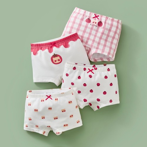 4PCS Little Girls' Boxer Brief Underwear Toddler Baby Print Cotton Panties 2-13Y - Picture 22 of 43