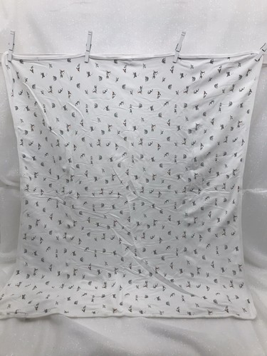 Carters Puppy Dog Orange Scarf Print White Baby Swaddle Receiving Blanket Unisex - Picture 2 of 9