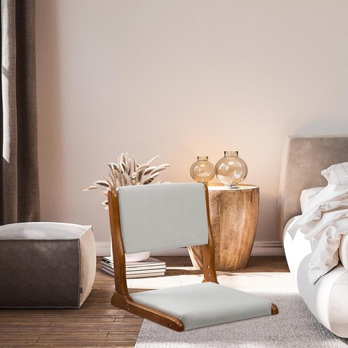 Elegant Beige Floor Chair with Back Support - Perfect for Living Room & Bedroom - Picture 10 of 11