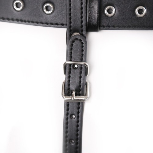 PU Leather Chastity Panties Harness Strap on Vibartor Wand Holder BDSM Bondage - Picture 29 of 34
