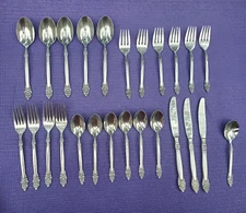 LOT OF 25 EVERBRITE PRIMIER STAINLESS JAPAN SPOONS FORKS KNIVES