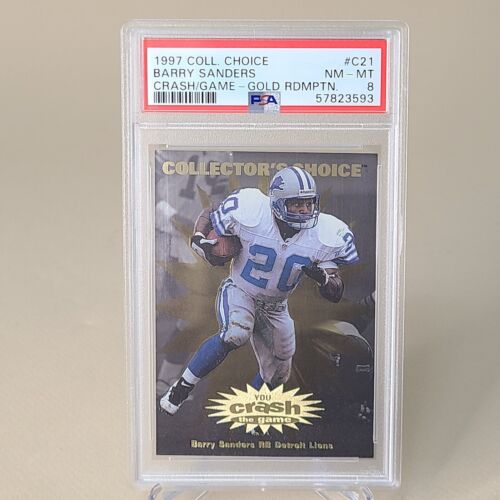 1997 Collector's Choice You Crash the Game Barry Sanders Gold PSA 8 POP 1 HOF - Picture 1 of 6