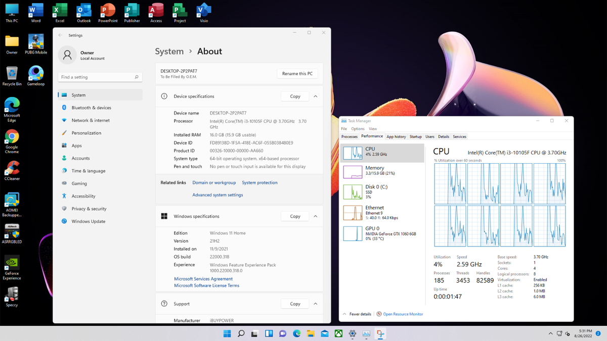 iBuyPower Gaming PC i3-10105F 500GB SSD + 2TB HDD 16GB GTX1060 6GB