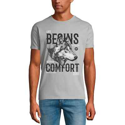 ULTRABASIC Herren T-Shirt Das Leben beginnt am Ende Ihrer Komfortzone -