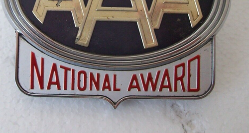 Antique AAA National Award Badge License Plate Topper Emblem PATENT PENDING '50s - Picture 5 of 10
