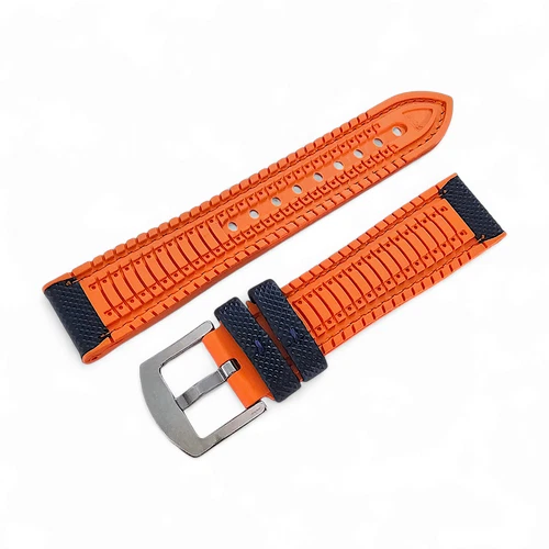 Elite Hybrid FKM Rubber Sailcloth Divers Watch Strap Band Two Piece 20 21 22 mm - Picture 39 of 94
