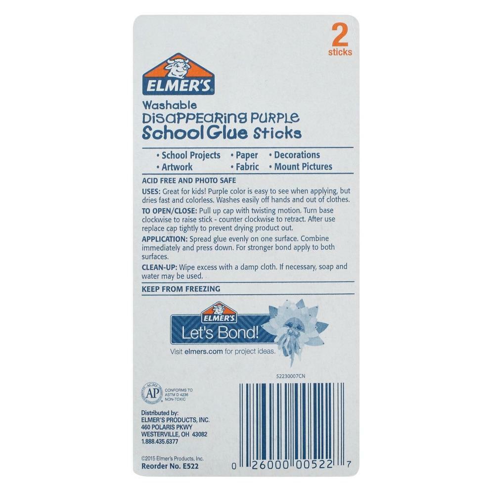 Elmer's Glue Stick Washable Disappearing Purple School Glue .21oz EACH 2 Pack eBay Elmer's Glue Stick Washable Disappearing Purple School Glue .21oz EACH 2 Pack eBay