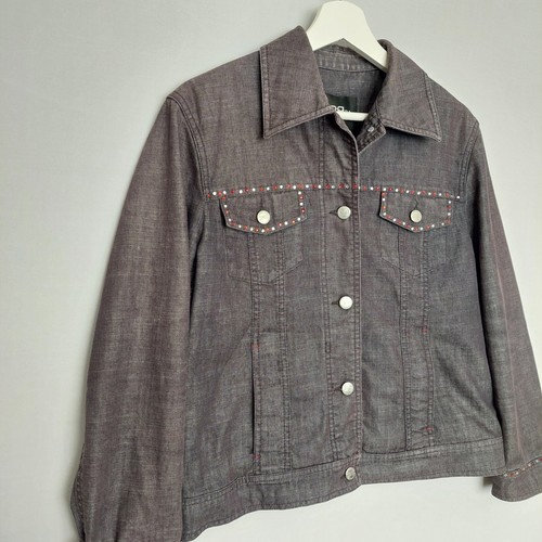 Bandolera Jeans Damen Größe 16 Denim Jeansjacke Grau mit Strass Western - Bild 2 von 14
