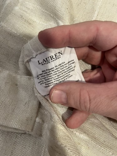 2 Ralph Lauren Linen Sheer Panels Window Curtains 52 X92” Natural - Picture 3 of 7