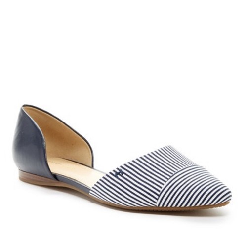 Tommy Hilfiger D’Orsay Flats Womens Size 7.5 Blue White Striped Naree! - Picture 1 of 9