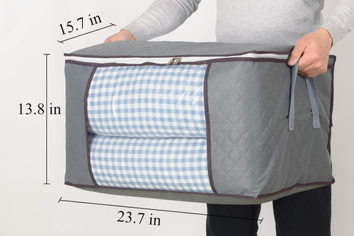 3Pcs Jumbo Zippered Storage Bag for Closet King Comforter, pillow, quilt, beddin - Picture 2 of 6