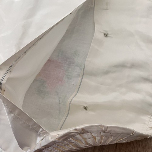 2 PCs 100% Silk Hand Made Embroidered Pillowcase Cover Love Birds Vintage Mint - Picture 7 of 8