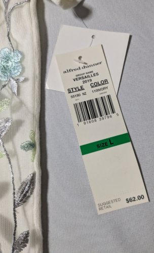 ALFRED DUNNER VERSAILLES Women Large Ivory Floral Embroidered Sweater NEW - Picture 4 of 17