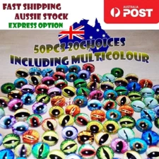 50pcs Round 8mm Glass Eyes Dragon Lizard Frog Eyeballs - ASIA SELL