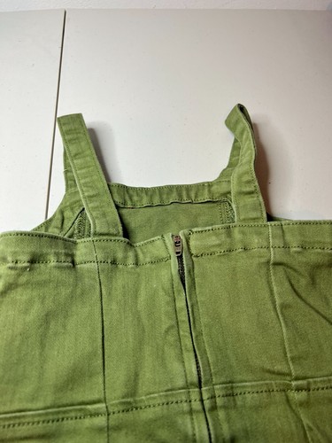 Art Class Jumper Dress Girls Small (6/7) Green Denim Pockets Sleeveless Back Zip - Picture 7 of 12