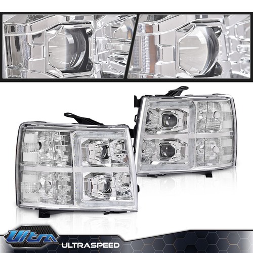 Fit For 2007-2014 Chevy Silverado Headlights Head Lamps Assemblies - Picture 17 of 17