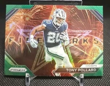 2023 Panini Prizm - Fireworks Green Prizm #F-15 Tony Pollard