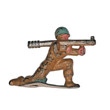 Vintage Original Paint Manoil Lead Soldier with Bazooka Barclay 45 -18 1950 Toy