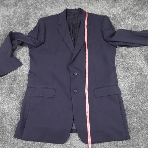 Traje Aquascutum Hombre Talla 44 L Blazer Pantalones 38 38x33 Azul Lana 2 Piezas - Imagen 12 de 24
