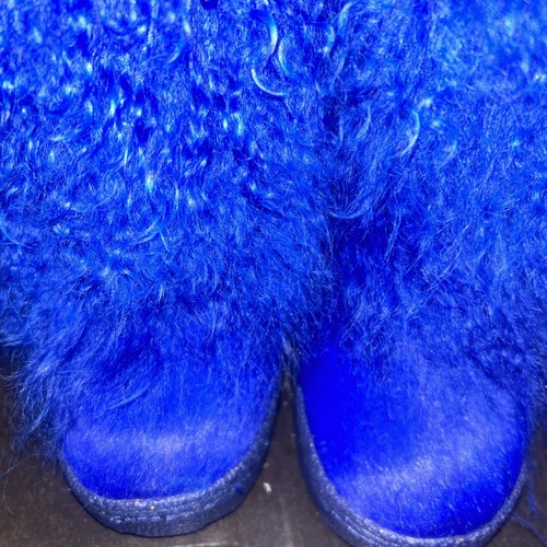 Bearpaw Boetis Sz 6 US Women's Furry Shearling Wool Boots Cobalt Blue New 37 EU - Picture 5 of 8