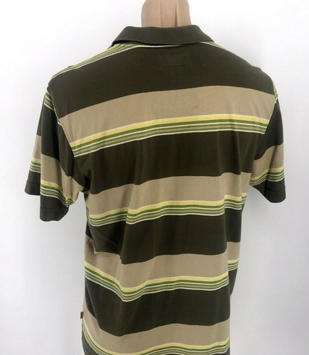 Ezekiel Herren Poloshirt Golf Freizeit Small grün hellbraun gelb gestreift - Bild 6 von 7