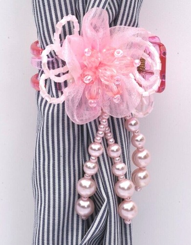 FCL Flower Fringe Girl Claw Hair Accessories Rhinestone Pearl Chiffon Trim Made - Picture 5 of 21