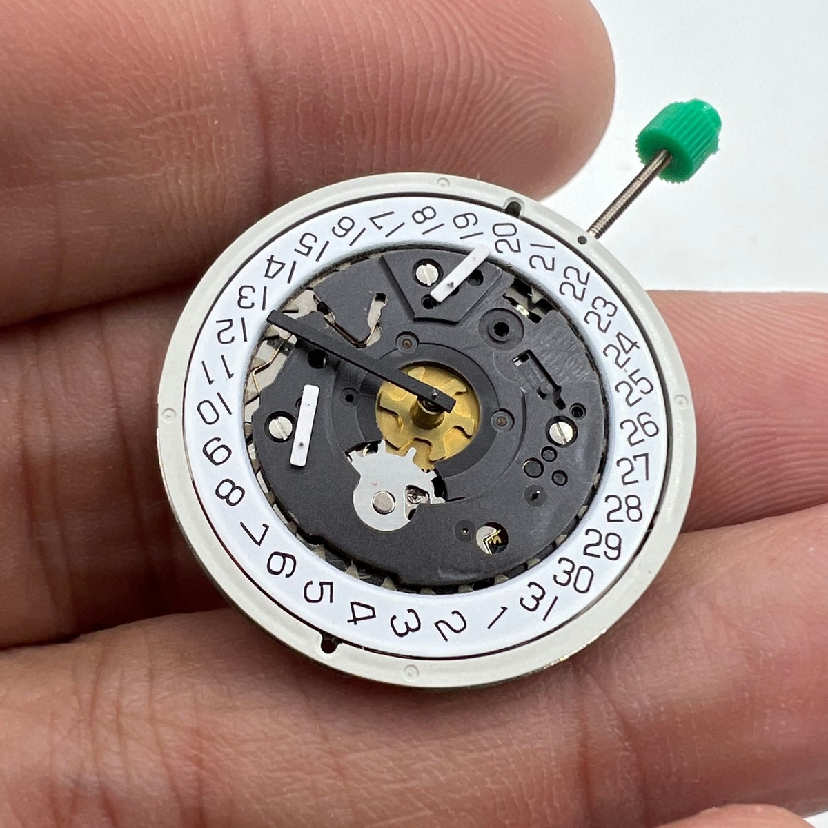 ISA 8172 Silver Quartz Movement Date At 4 With Watch Stem | eBay