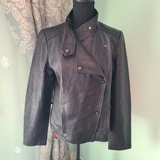 Pre-owned Womens Leather Jacket By Andrew Marc Size M