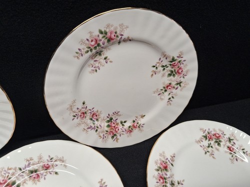 5 ROYAL ALBERT LAVENDER ROSE DESSERT PLATES 7" FACTORY 2ND VICTORIAN PINK FLOWER - Picture 5 of 13