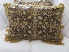 Superbe taie d'oreiller point d'aiguille Aubusson Golds & Browns Scrolls look OLD WORLD