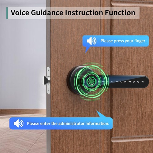 Fingerabdruck biometrisches Türschloss mit Tastatur Griff für Home Office Hotelzimmer - Bild 5 von 5