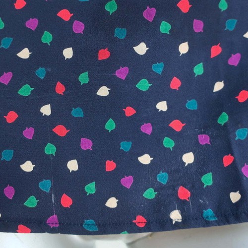 Marc by Marc Jacobs Collared Blouse Navy Leaf Print Silk Size 4 Cap Sleeve Top - Picture 3 of 10