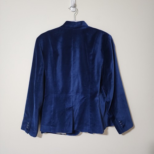 Chaqueta de terciopelo Talbots Aberdeen para mujer azul marino cuello muesca invertida talla 16W - Imagen 2 de 10