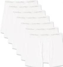 Calvin Klein Men's Underwear Cotton Classics 7-Pack Boxer Brief, White Size: XL