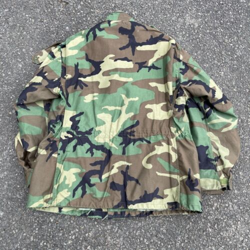 US Army Surplus Issue M81 Woodland M65 Cold Weather Jacket Camouflage Coat - Foto 14 di 15