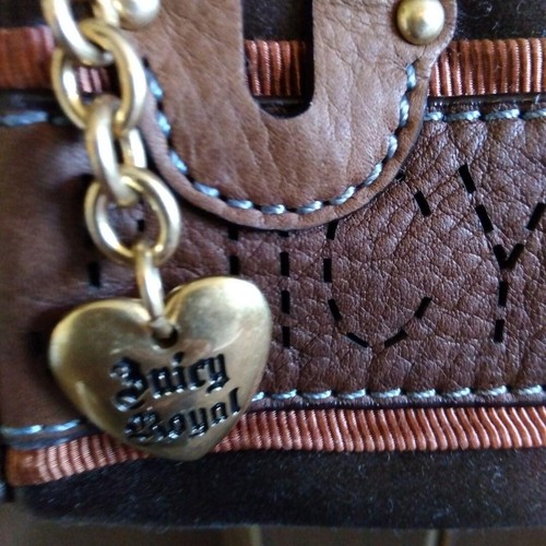 Authentic JUICY COUTURE y2k hand bag leather vintage shoulder brown rare - Picture 4 of 16