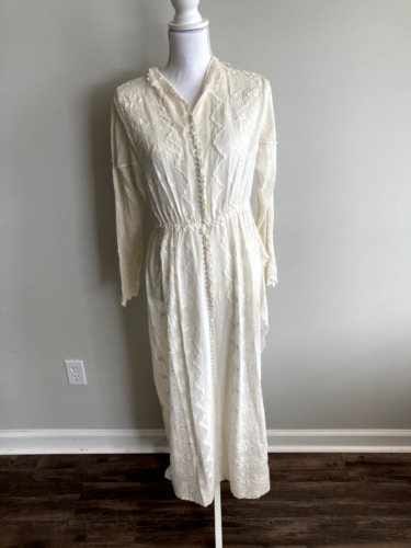 Antique Vintage White Victorian Edwardian Dress Sm