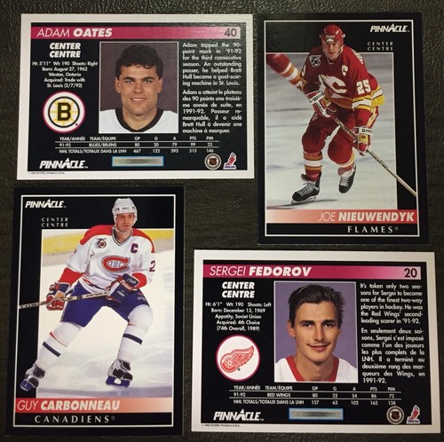 ( U SELECT CARDS ) 1992-93 Pinnacle Canadian Hockey Singles*211-420*🔽 - Picture 1 of 3