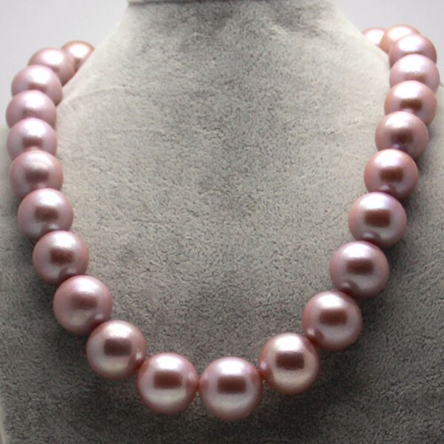 18-Inch Natural White South Sea Baroque Pearl Necklace - 12-15mm Huge Pearls, Silver Plated