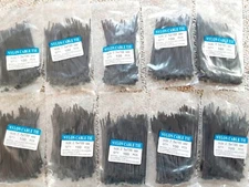 4" Inch Black Nylon Cable Zip Ties 25lbs 100mm Wire Straps UL 100 pcs x 10 bags