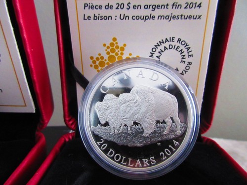 2014 THE BISON 4 x 1oz Silver Proof Coins Complete Set $20 Canada RCM - Bild 6 von 10