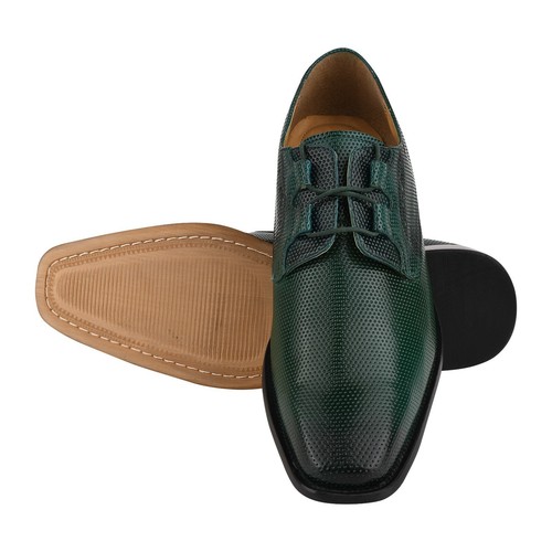 LIBERTYZENO Mens Genuine Leather Tread Design Burnished Toe Lace Up Dress Shoes - Picture 18 of 67