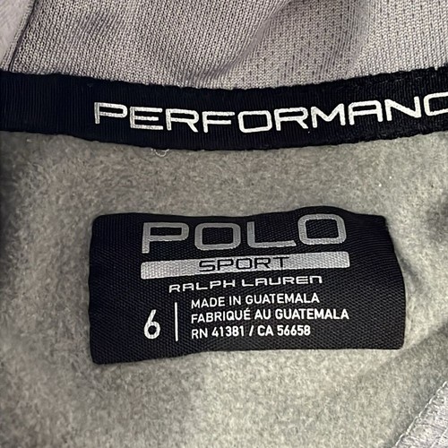 Polo sport performance hoodie grey pull over kids boys size 6 - Picture 7 of 7