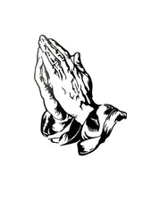 Vinyl Decal for Window - Praying Hands, Various Sizes & Colors