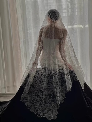 Floral Embroidery Costume Veil DIY Lace Fabric Bridal Dress Gown Curtains Tulle - Picture 9 of 9