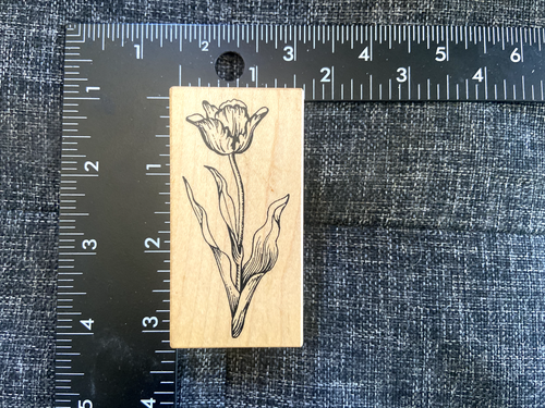 PSX WM Rubber Stamp F-254 Tulip Flower Single Stem Botanical Floral ...