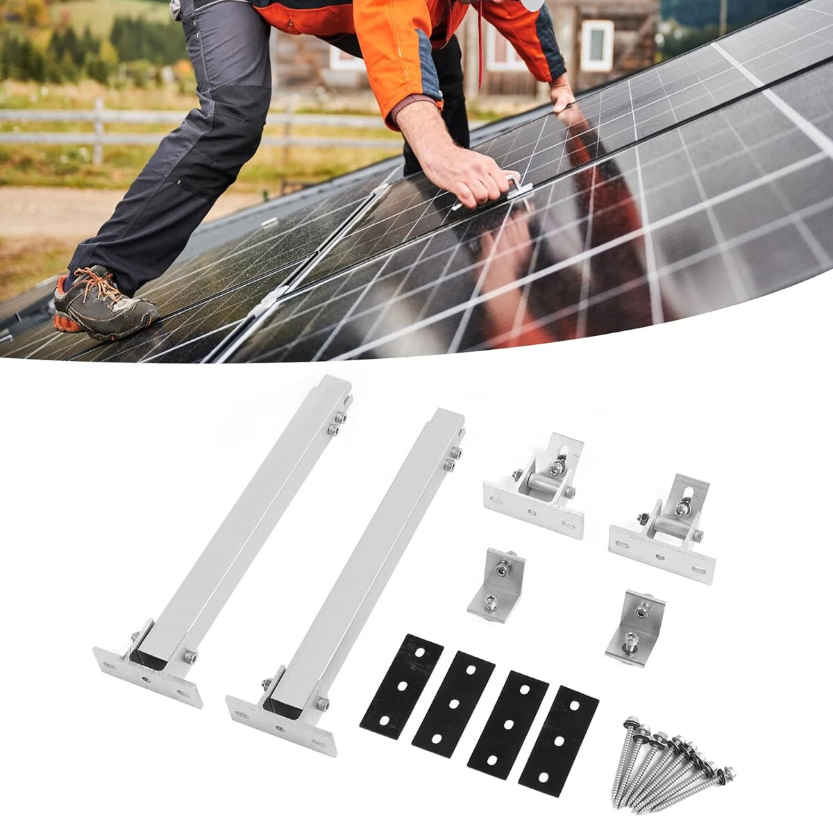 Solar Panel Mounting Brackets Flat Roof Tilt Mount Aluminum Adjustable Bracket