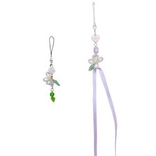 Trendy Acrylic and Alloy Mobile Phone Pendant Strap Charm for Fashionable Ladies