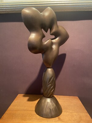 FRITZ OLSEN Flower Figurine Modernist Bronze Sculpture 2003
